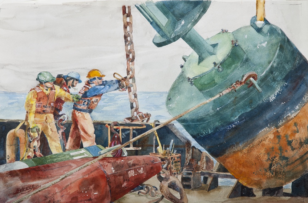 US Coast Guard Art Program 2010 Collection, Ob ID # 201020, &quot;Buoy maintenance,&quot; Beverly Golembeski (20 of 41)