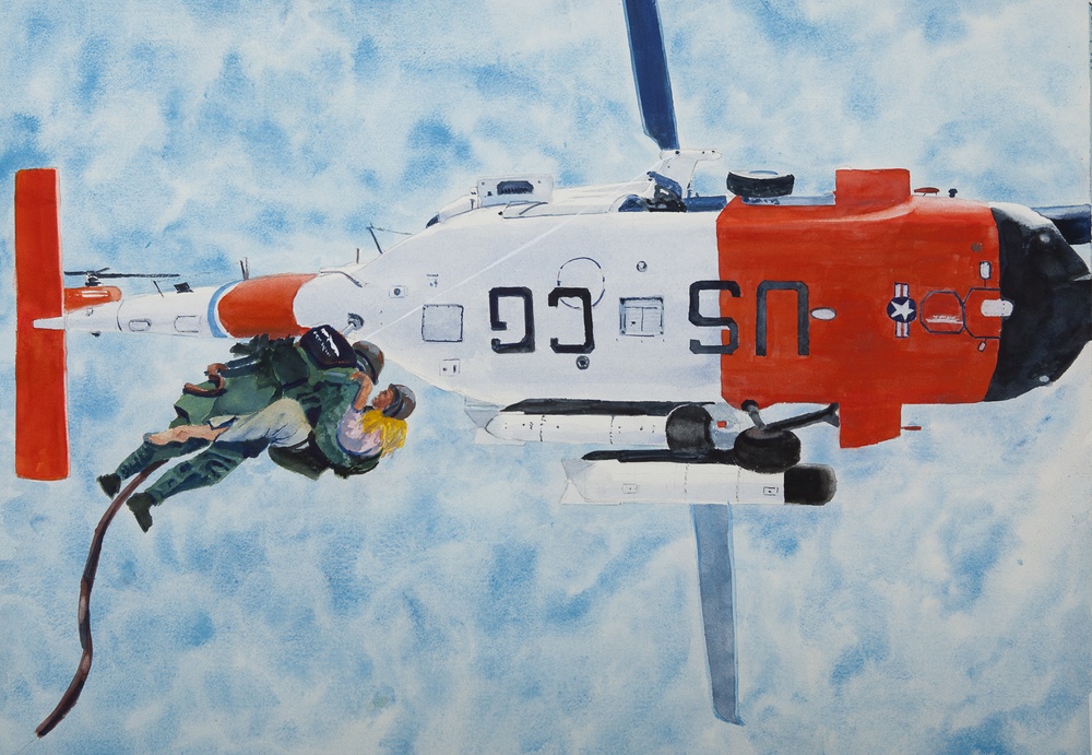 US Coast Guard Art Program 2010 Collection, Ob ID # 201041, &quot;Air Station San Diego rescue,&quot; Edwin Wordell (41 of 41)
