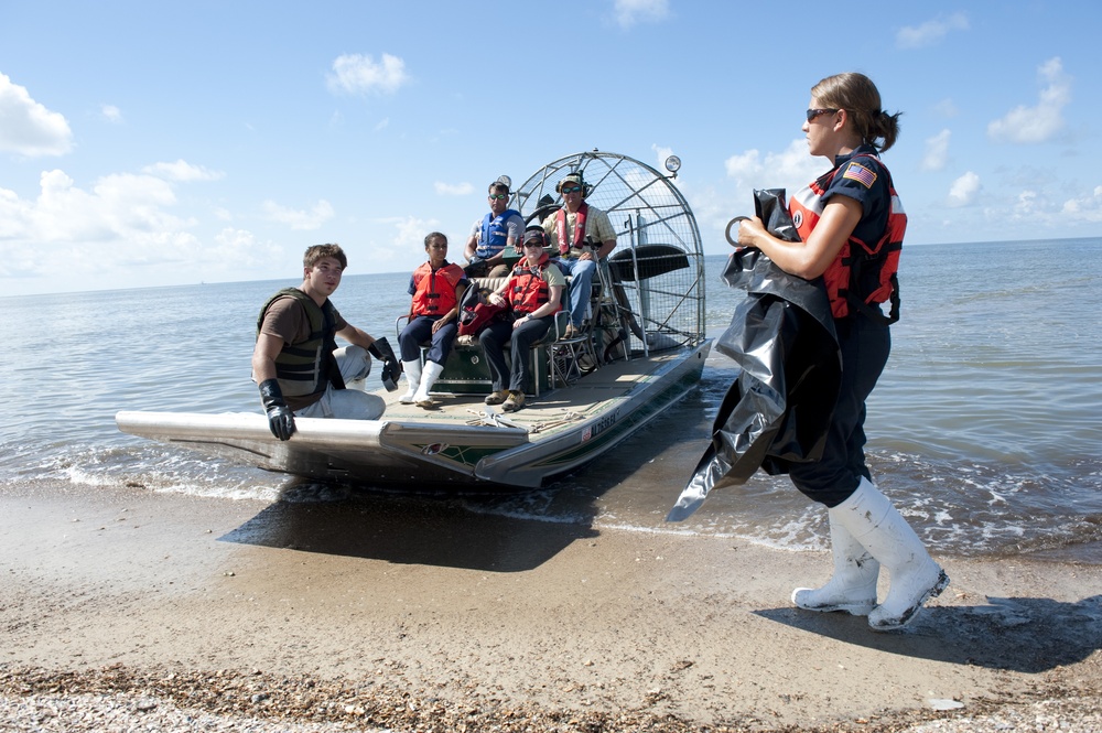Air-boat operations in Bayou La Batre, Ala.
