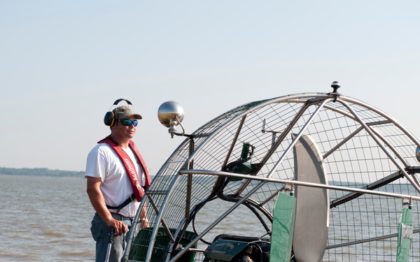 Airboat operations in Bayou La Batre, Ala.