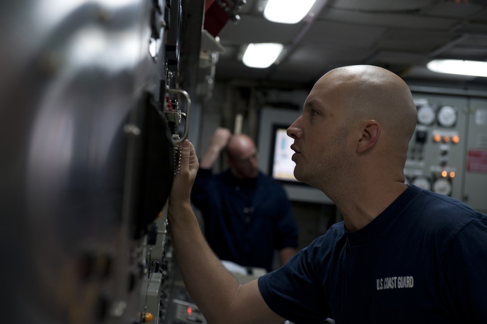 Coast Guard Cutter Forward engine room watchstander