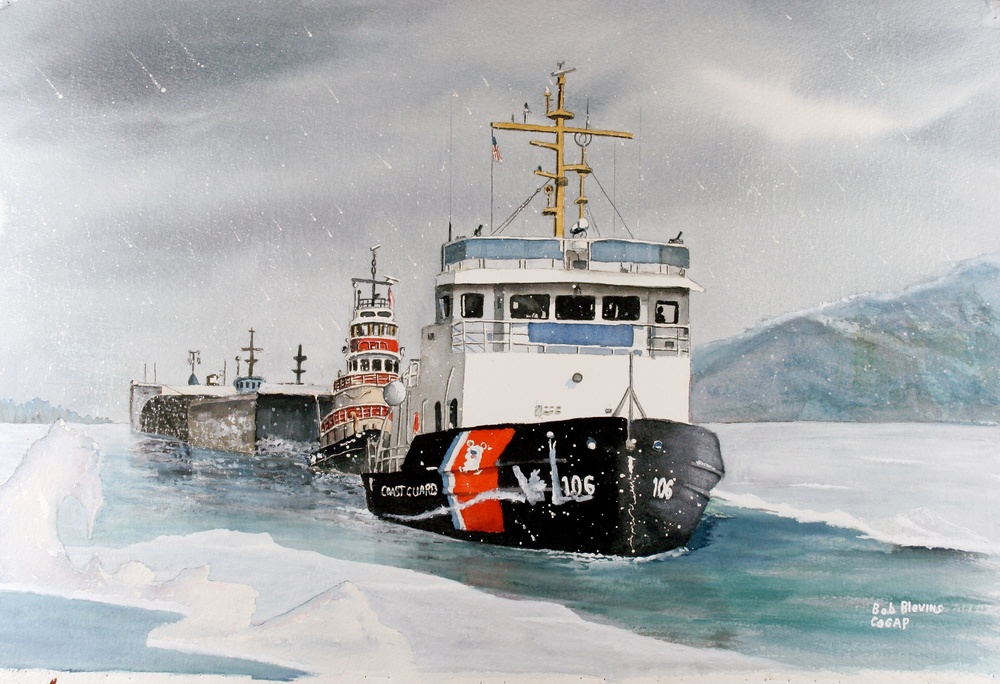 US Coast Guard Art Program 2008 Collection, Ob ID # 200801, &quot;Icebreaker Morro Bay,&quot; Robert Blevins (1 of 25)