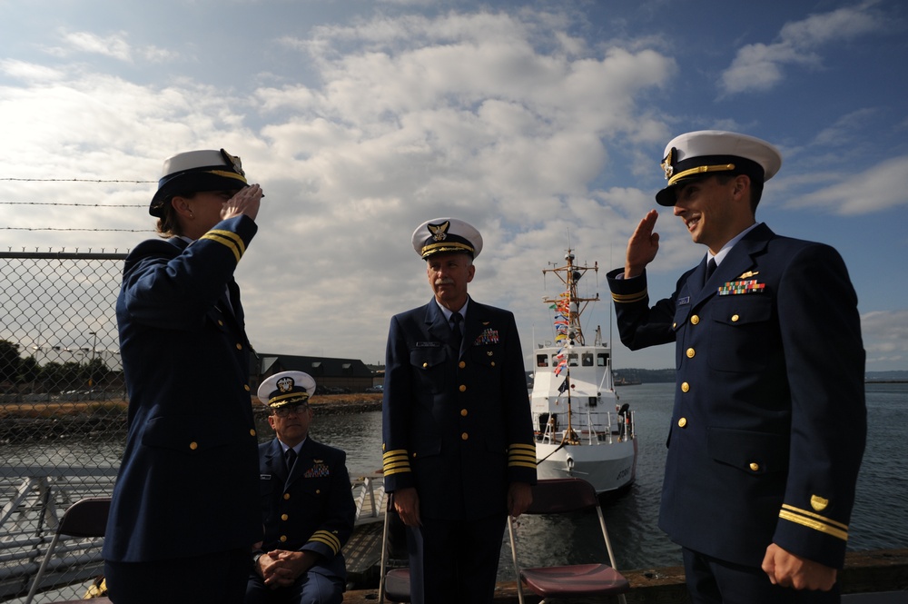 Coast Guard Cutter Blue Shark change of command