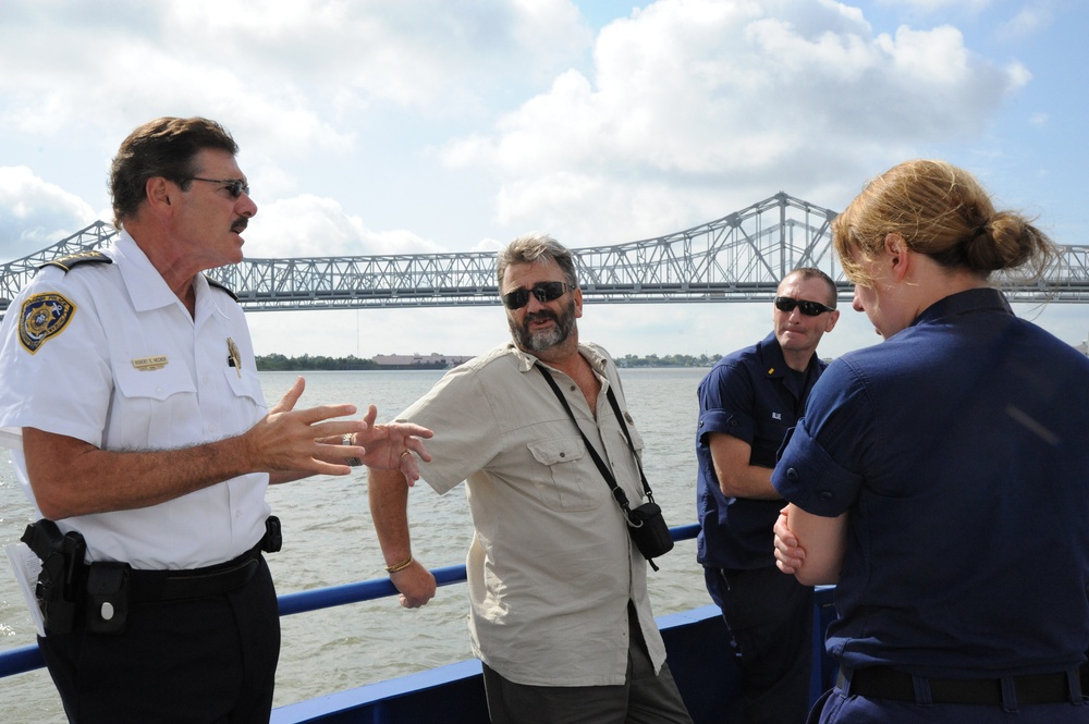 Harbor Police Port of New Orleans escort South African delegates