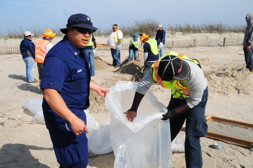 Elmer's Island beach cleanup operations