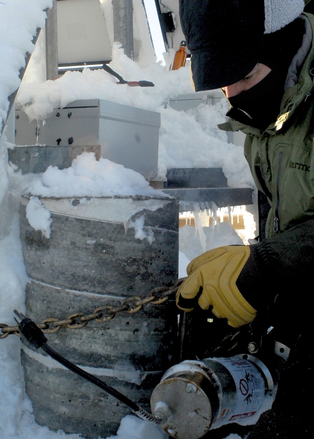 Microwave dish maintenance on Kodiak Island