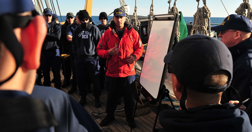 Coast Guard Cutter Eagle crew trains officer candidates