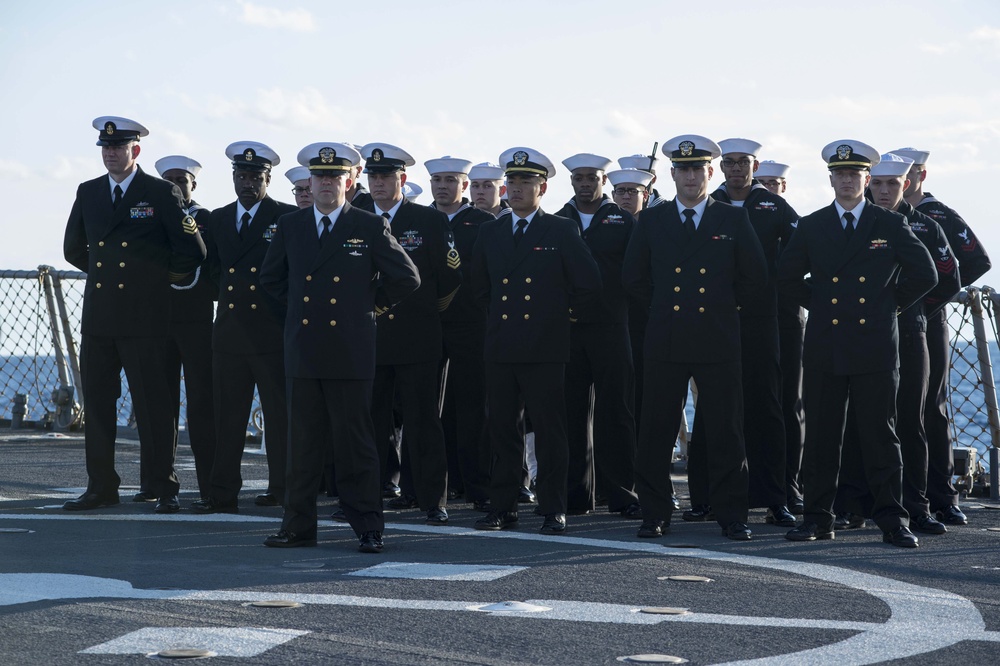 USS Ramage conducts burial at sea