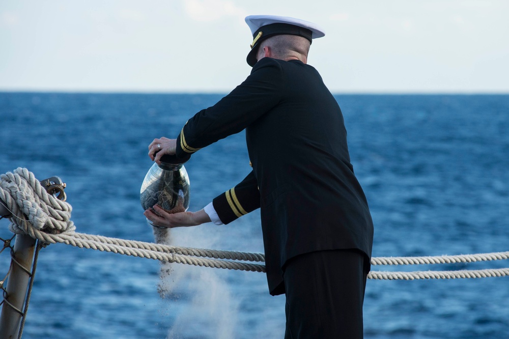 USS Ramage conducts burial at sea