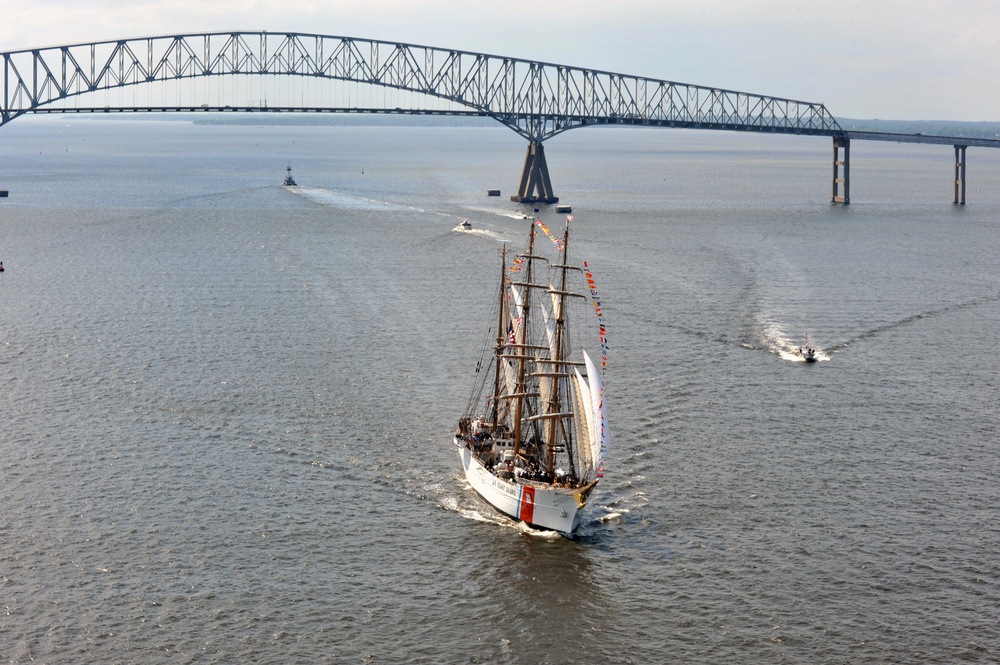 Coast Guard Cutter Eagle arrives in Baltimore for OpSail 2012