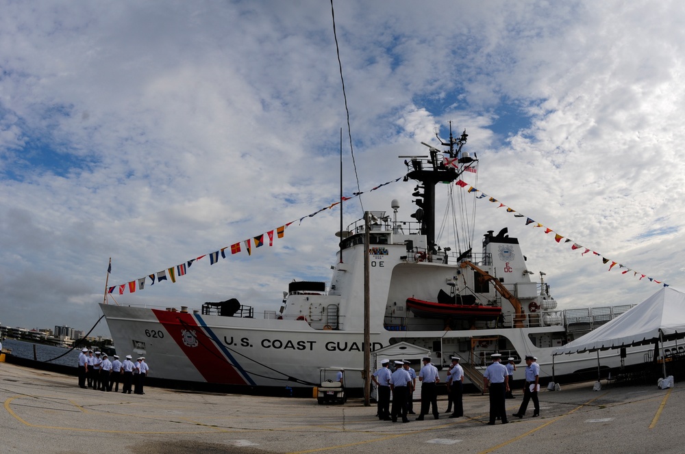 Coast Guard Cutter Resolute change of command ceremony