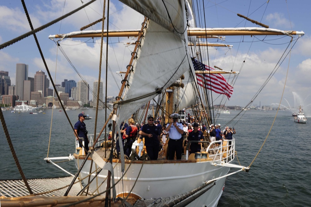 CGC Eagle underway with USS Constitution