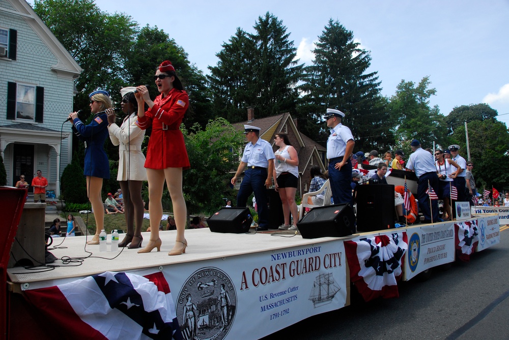 USO Liberty Bells sing aboard Coast Guard Float