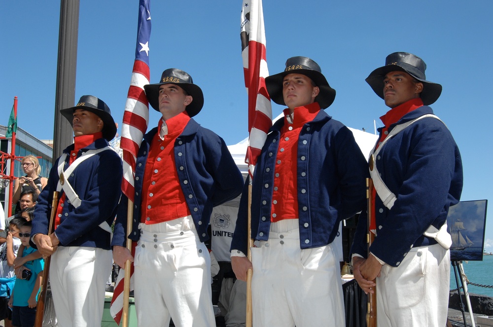 Coast Guard Ceremonial Honor Guard Silent Drill Team performs in Chicago