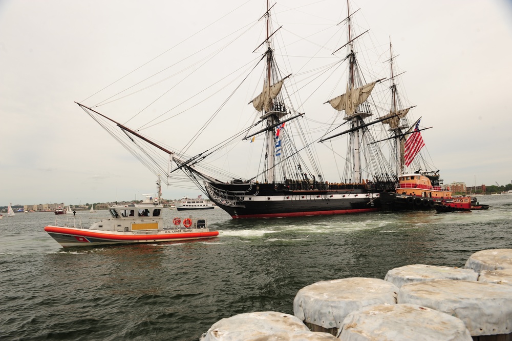 The USS Constitution sets sail to commemorate namesake