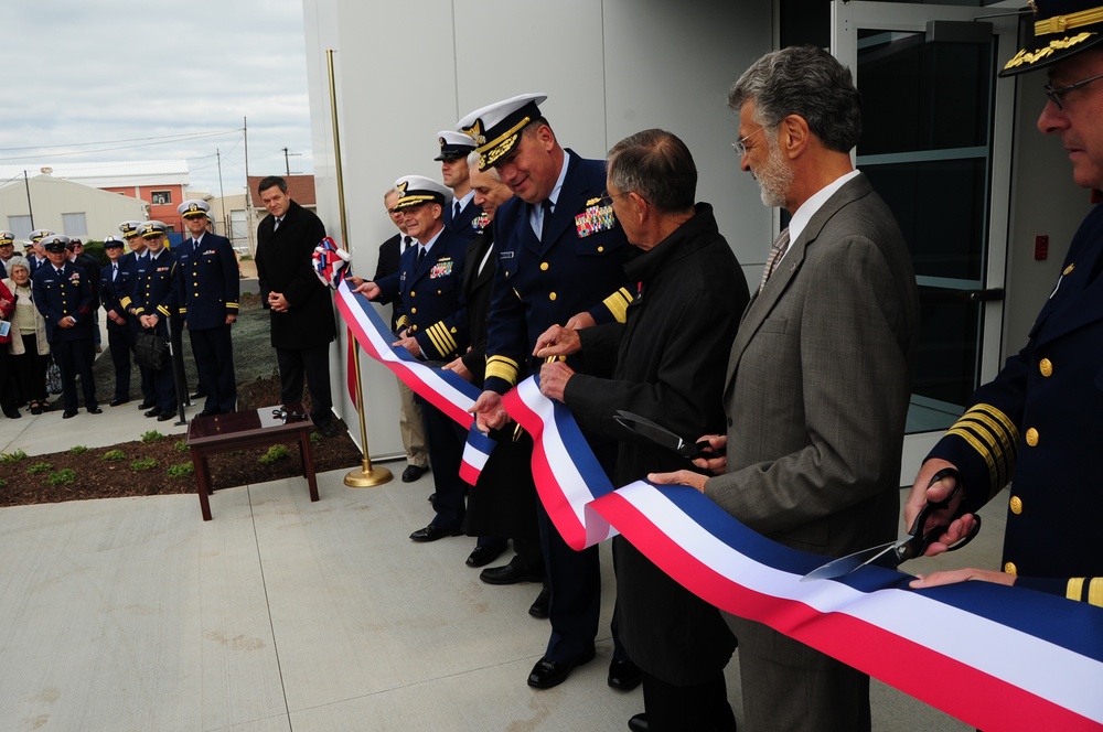 Ribbon cutting ceremony for new building at Cleveland Moorings