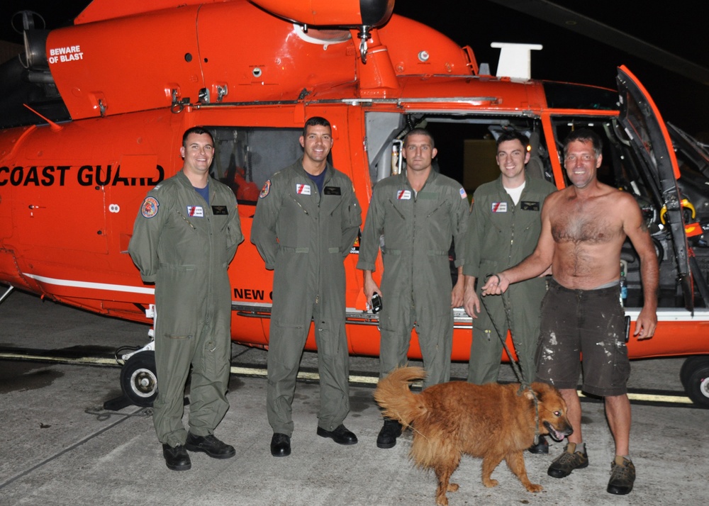 Coast Guard Air Station NOLA rescues mariner, dog