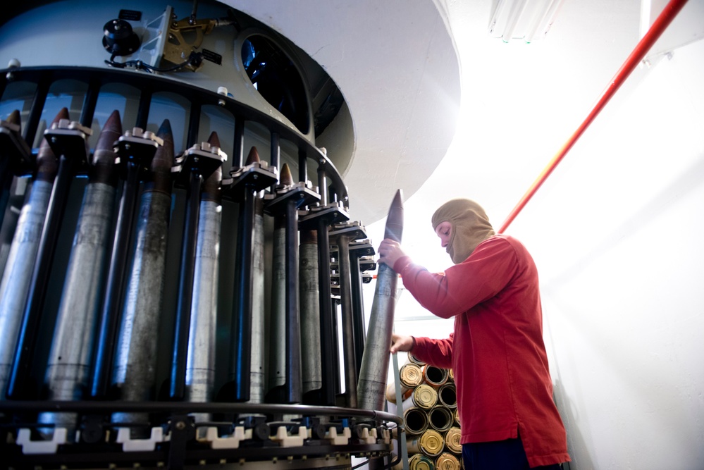 Weapons demonstration at the US Coast Guard Training Center Yorktown