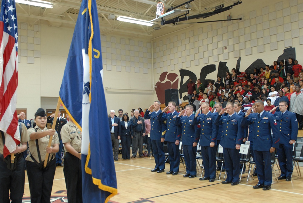 Nancy Bartels Middle School Veterans Day event