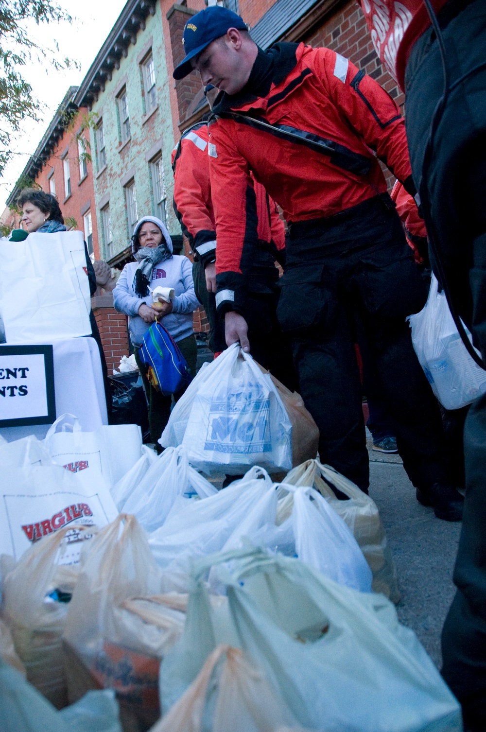 Coast Guard Station New York crews help feed Red Hook residents impacted from Hurricane Sandy