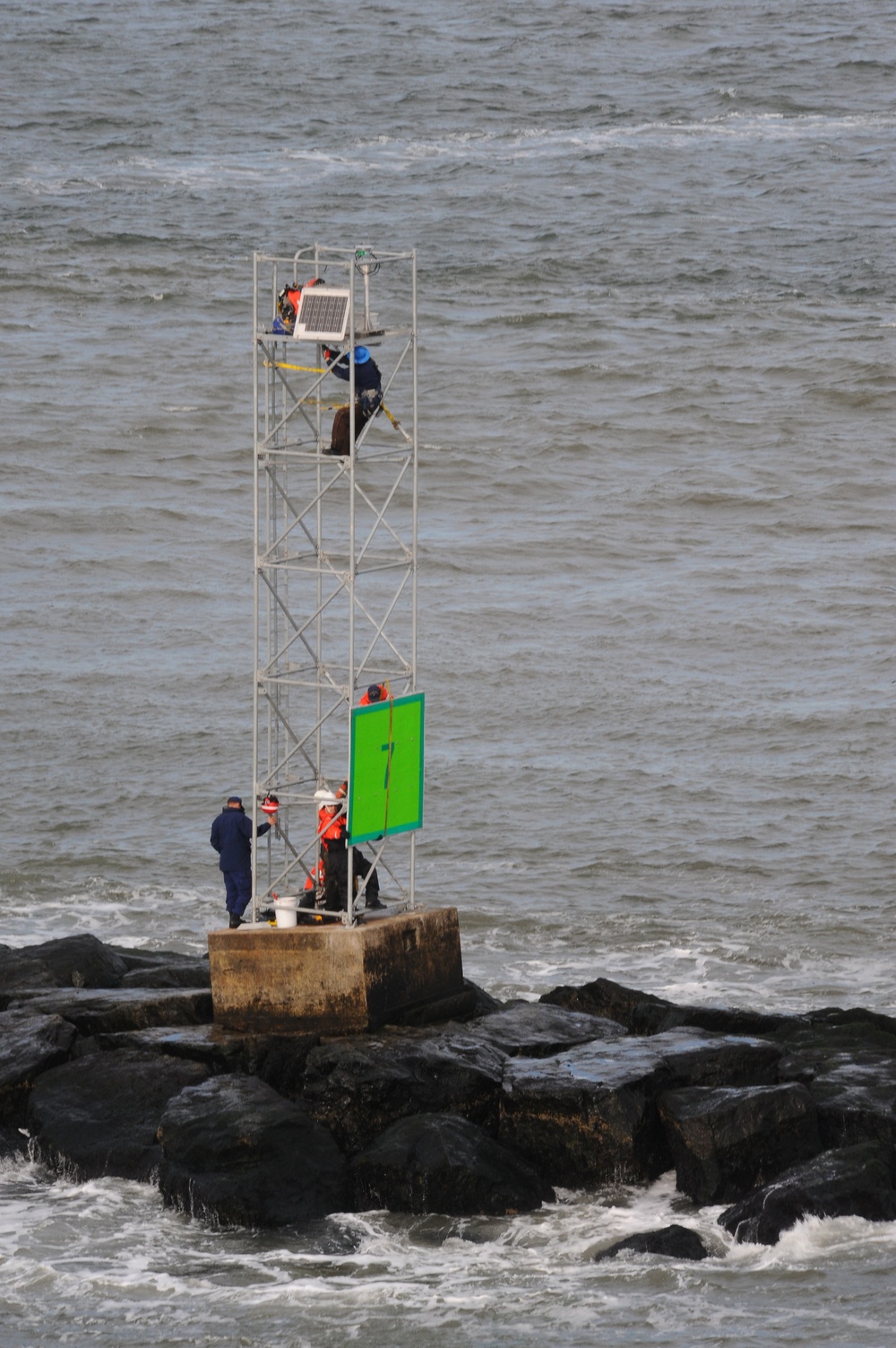 Coast Guard flies tower to Barnegat Light jetty