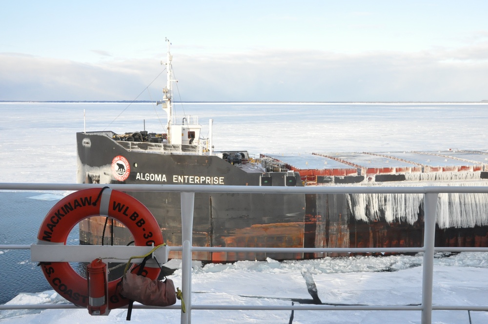 Mackinaw breaks ice