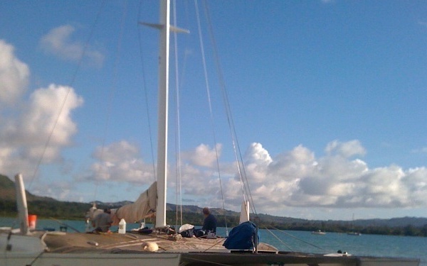 38-foot catamaran Pineapple anchored in Guam