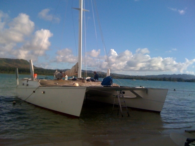 38-foot catamaran Pineapple anchored in Guam