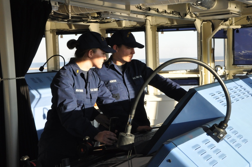 All-Female watch on Coast Guard Cutter Mackinaw