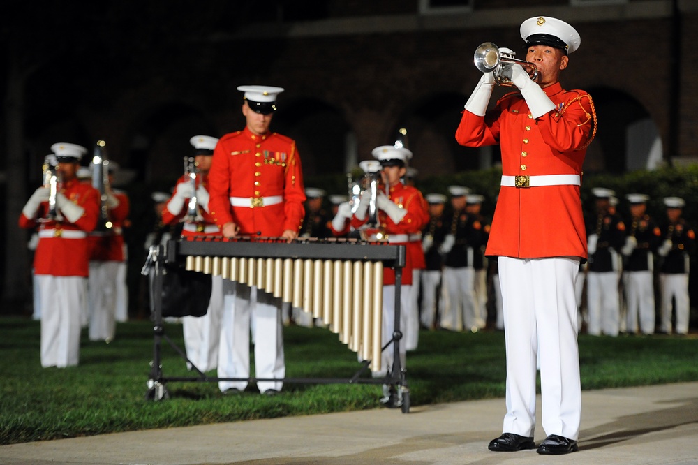 Evening parade at the Marine Corps Barracks in Washington