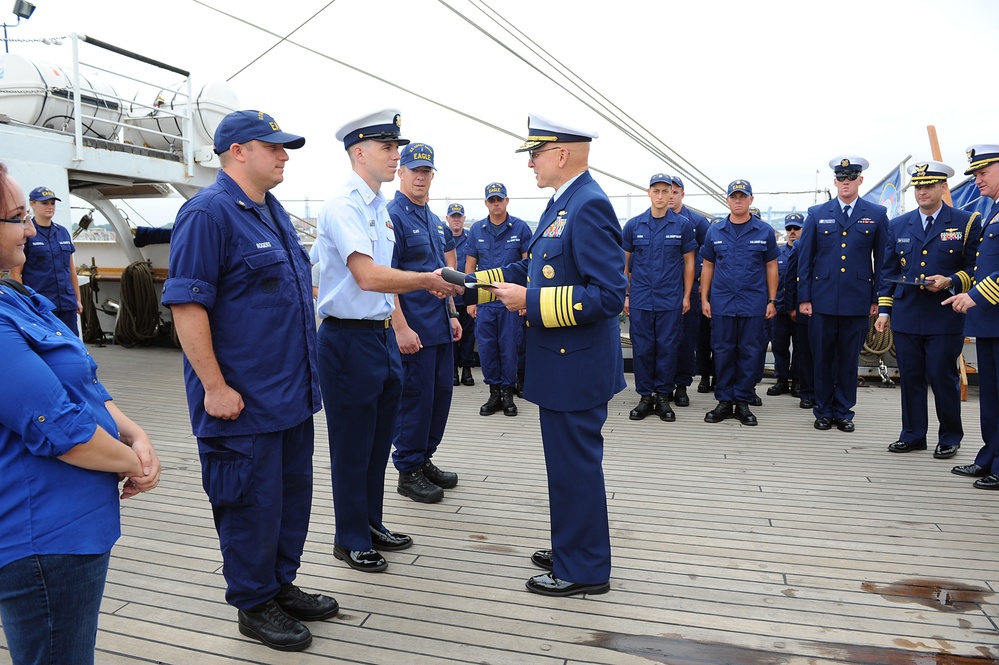 Commandant visits Coast Guard Academy, Cutter Eagle