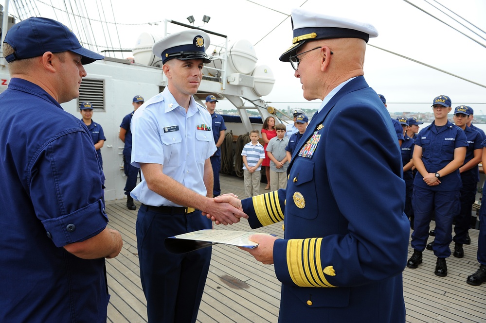 Commandant visits Coast Guard Academy, Cutter Eagle