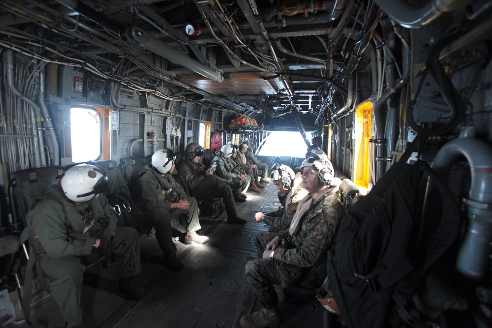 Marines conduct rotary wing operations aboard USS Ronald Reagan