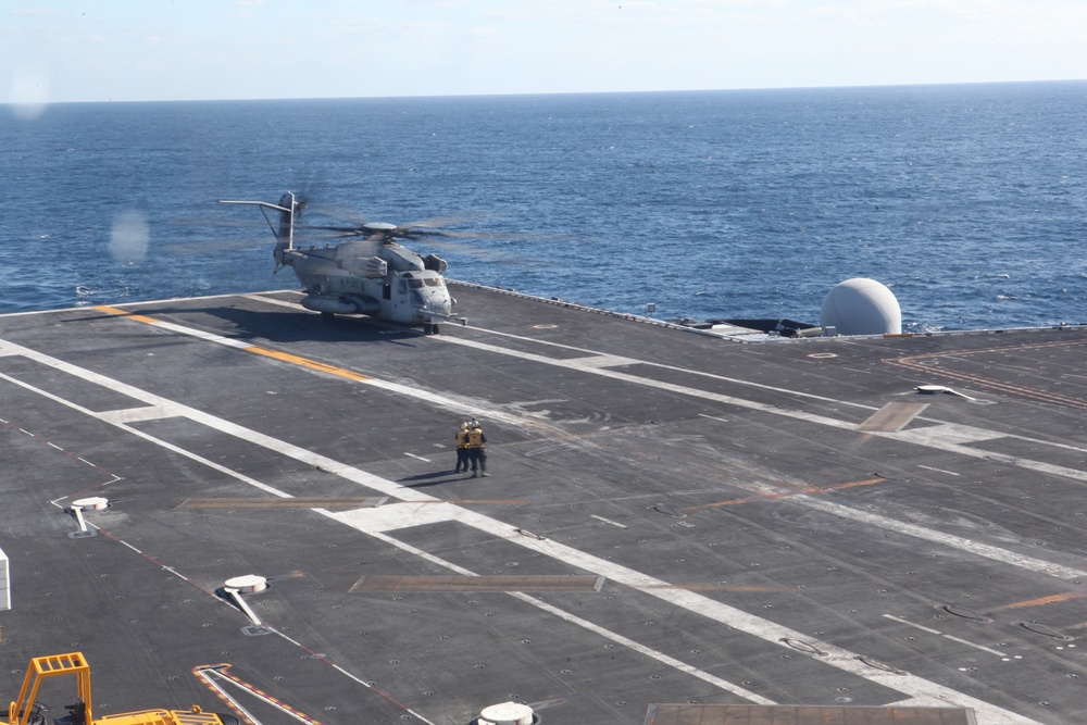 Marines conduct rotary wing operations aboard USS Ronald Reagan