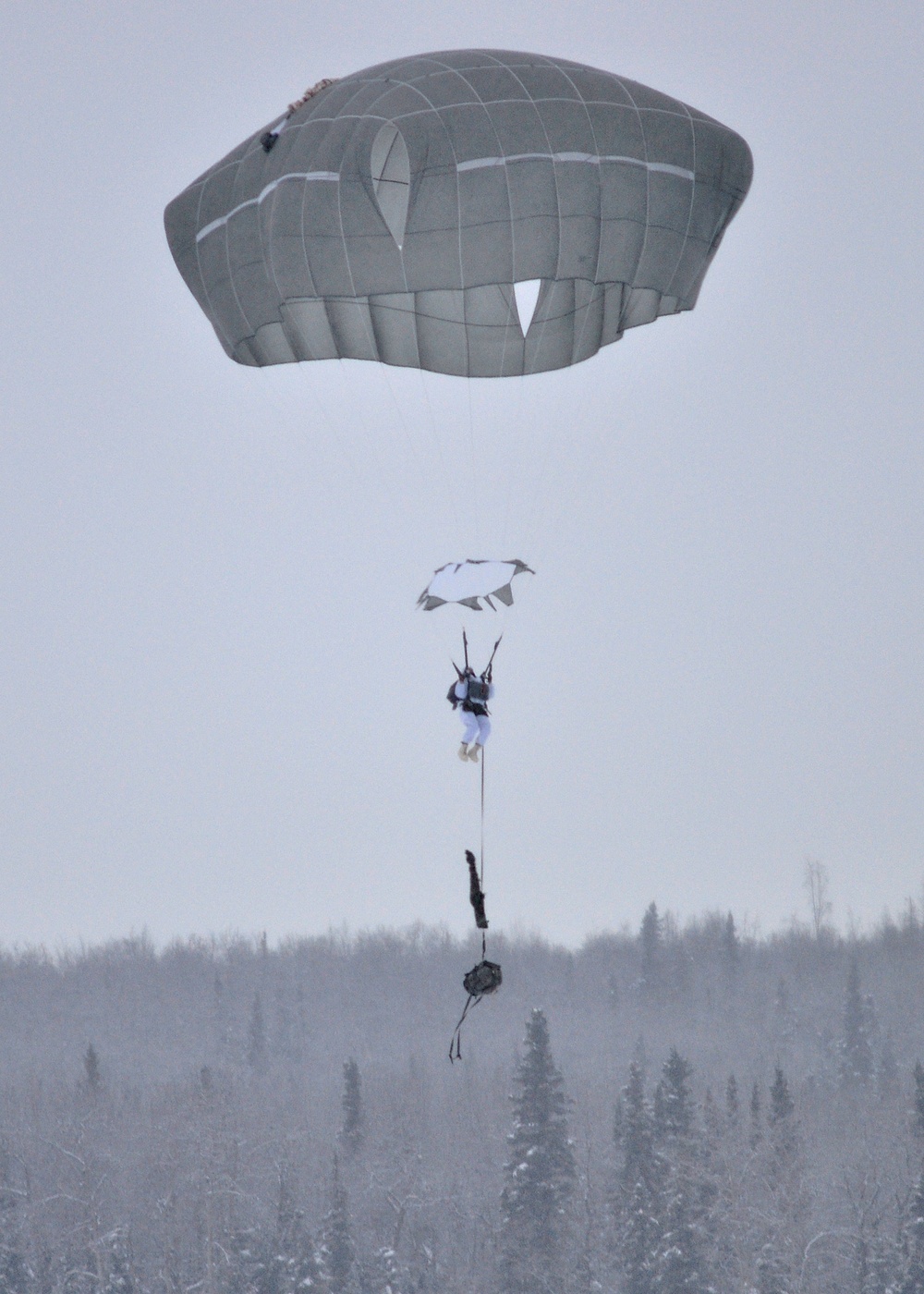 Spartan paratroopers jump in Arctic gear