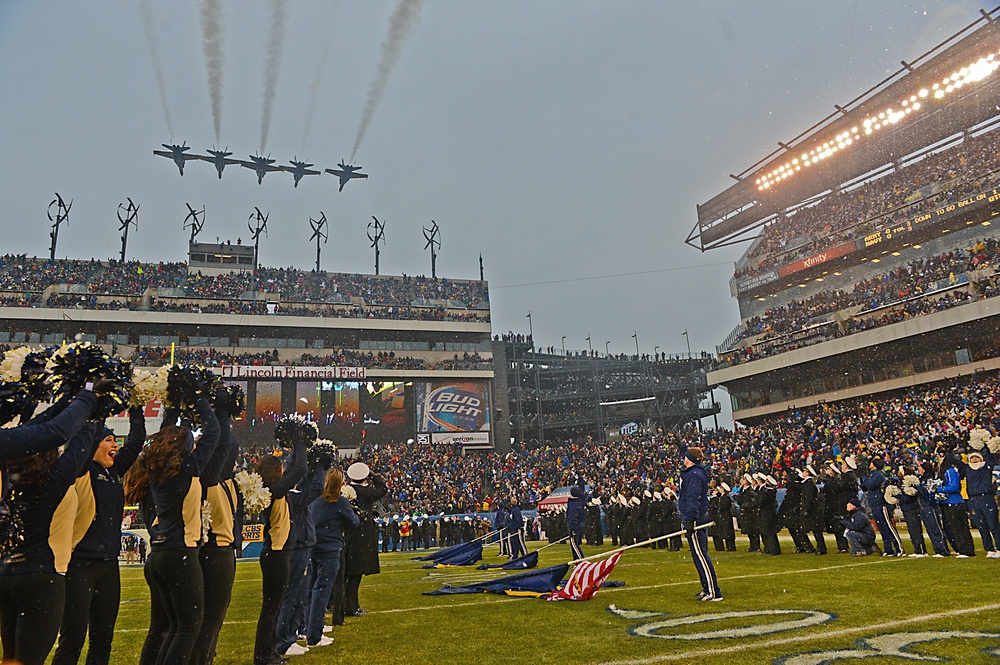 Blue Angels fly over Army-Navy game