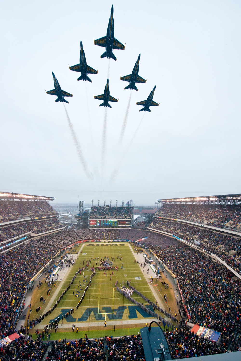 Blue Angels fly over Army-Navy game
