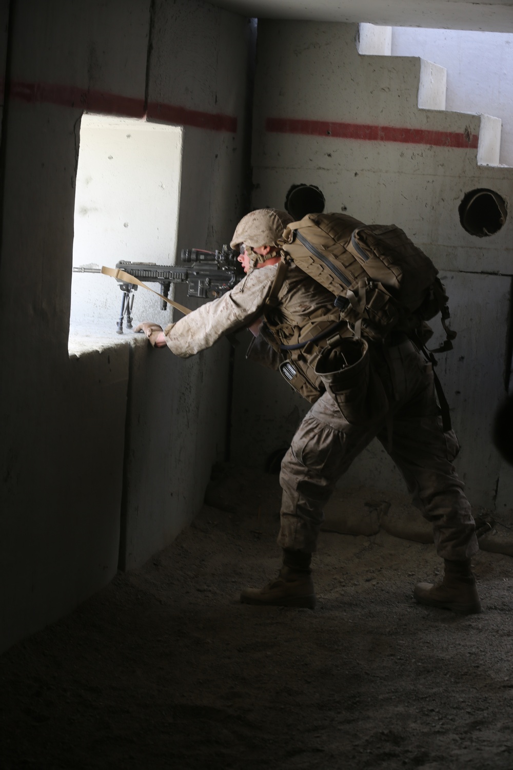 Marines utilize shock-absorbing concrete during live fire training