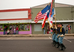 1st Cavalry Division Color Guard leads Children's Christmas Parade