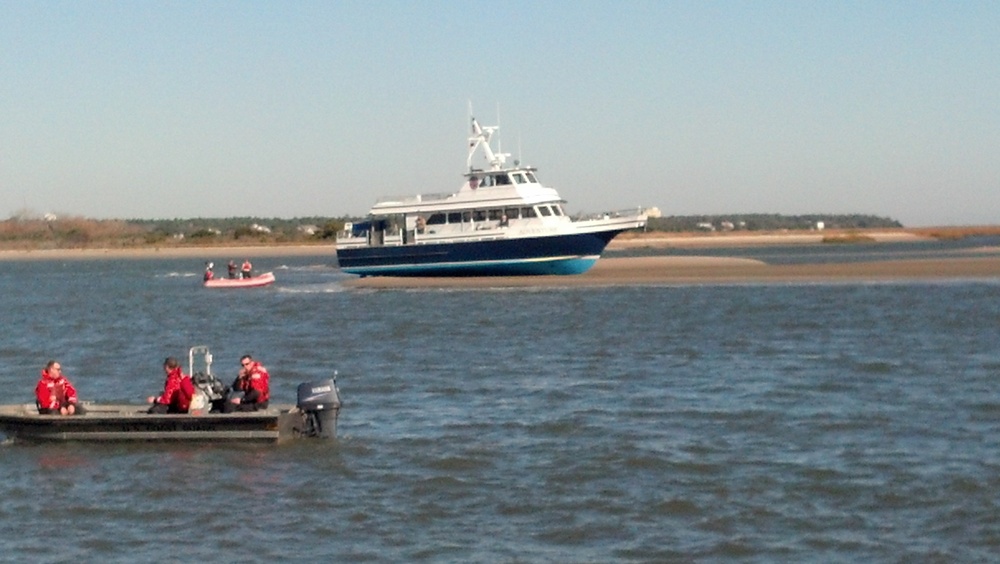 Coast Guard, partner agencies respond to ferry grounding near Battery Island, NC