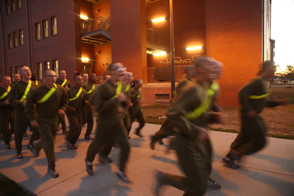 Photo Gallery: Marine recruits start day off with physical fitness on Parris Island