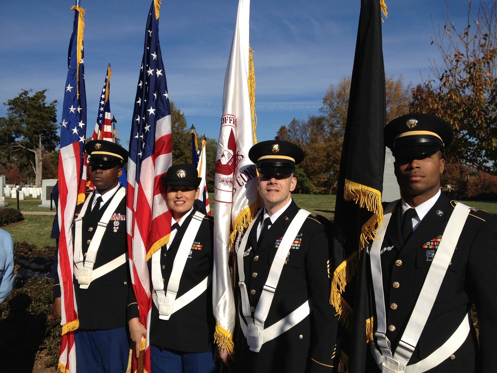 Sergeant Audie Murphy Club (SAMC) members participate in Veteran’s Day wreath laying ceremony