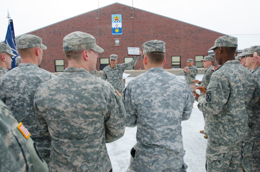 Division leaders present first ‘Mountain Tough’ marksmanship streamers