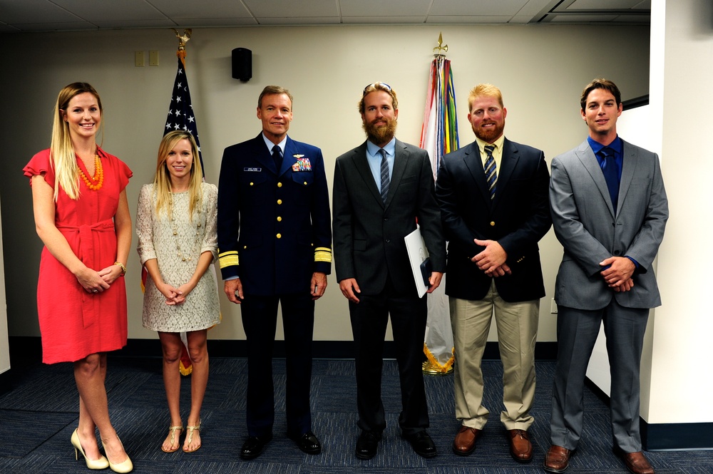 Coast Guard presents Gold Lifesaving Medal to shark attack responder in Miami