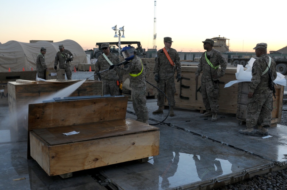 82nd SB-CMRE troops get equipment ready in Afghanistan to go back to the force
