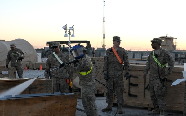 82nd SB-CMRE troops get equipment ready in Afghanistan to go back to the force