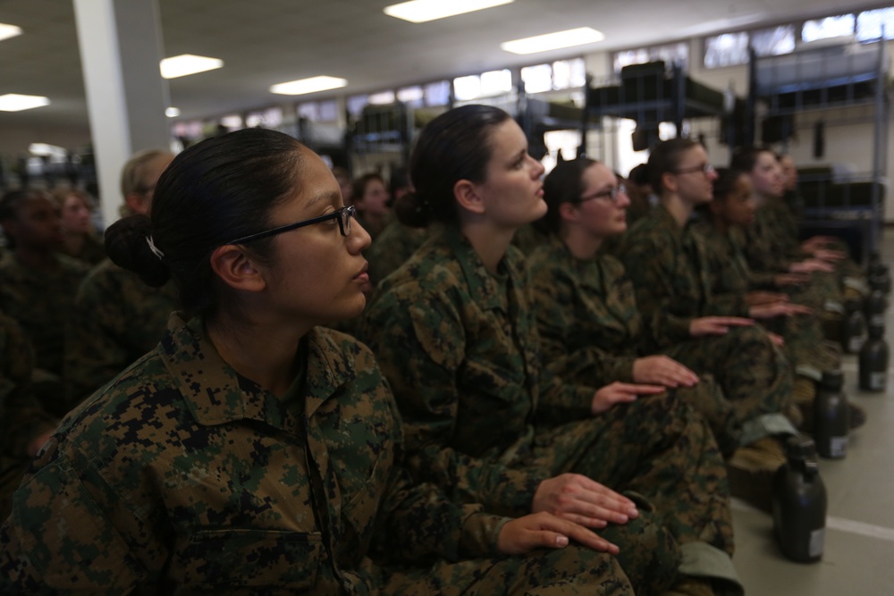Photo Gallery: Recruits mentored during Marine Corps core values discussion on Parris Island