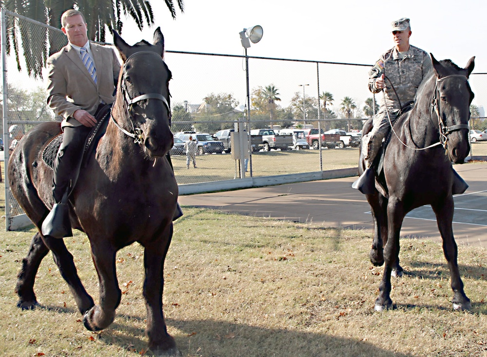 Fort Sam Houston Caisson horse named for former sergeant major of the Army