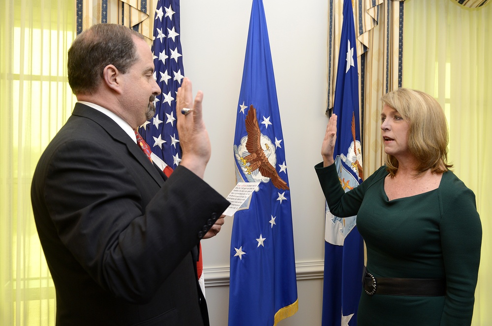 Deborah James swears in