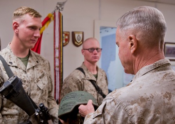 Commandant of the Marine Corps Presents Helmets to 1/9 Marines